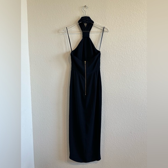 Shona Joy Knotted Tulip Hem Gown in Navy Blue Size 2US - Picture 7 of 16
